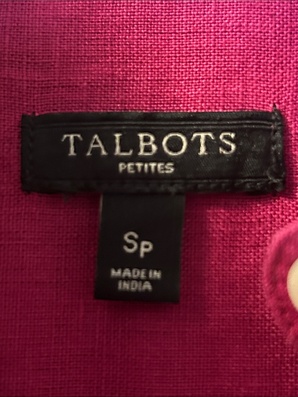 Talbots 100% Linen Button-Front Long Sleeve Shirt in Deep Raspberry - Picture 5 of 7